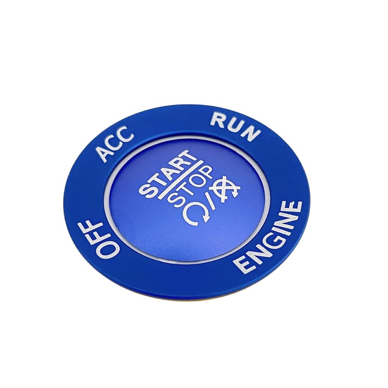 ALETAI Push Start Stop Button Cover Trim for 2015-2021 Dodge Challenger Dodge RAM 1500 Dodge Charger, Aluminum Alloy, Blue - Image 3